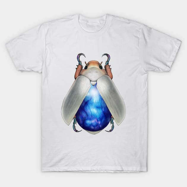 Blue Labradorite Beetle T-Shirt by illucalliart